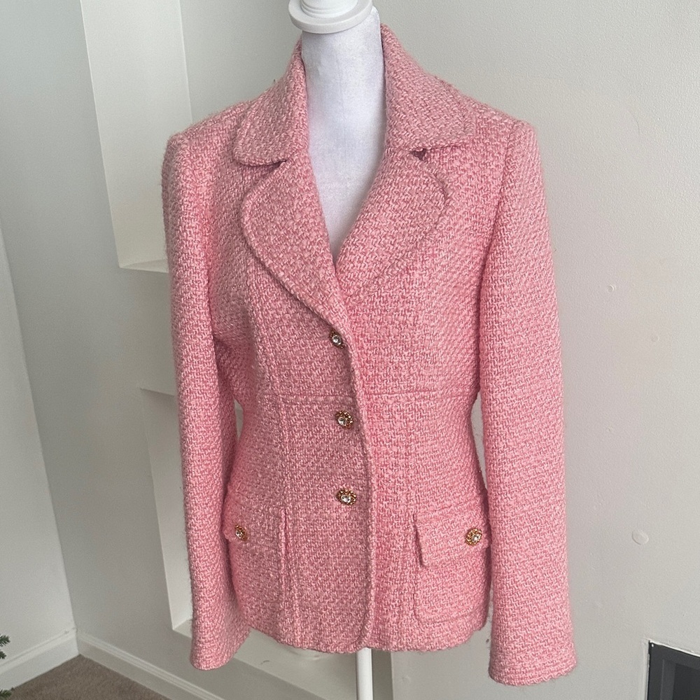 Neiman Marcus Pink Textured Blazer - Picture 2 of 7